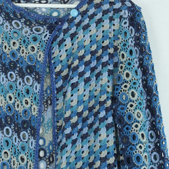 1960s Vintage Handmade Crochet Duster O/S - Picture 3 of 5